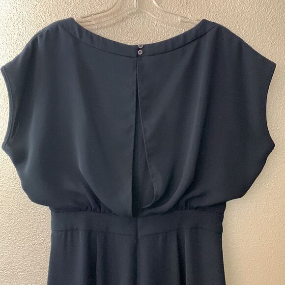 ELIZA J  Jumpsuit Cap Sleeve Wide Leg pockets back zip closure navy women size 4 - Picture 4 of 16